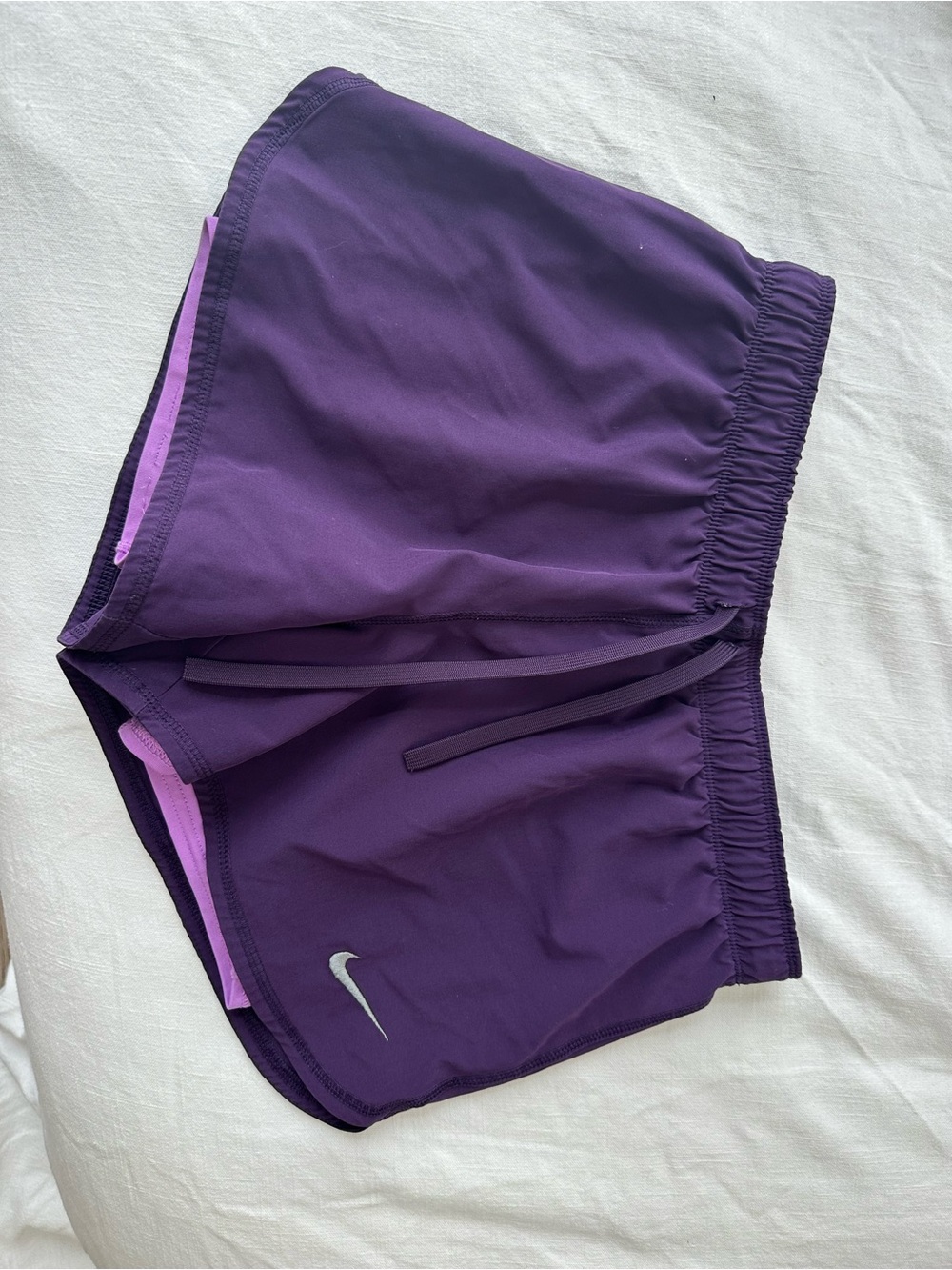 Nike Purple Athletic Running Shorts with Light Purple Trim